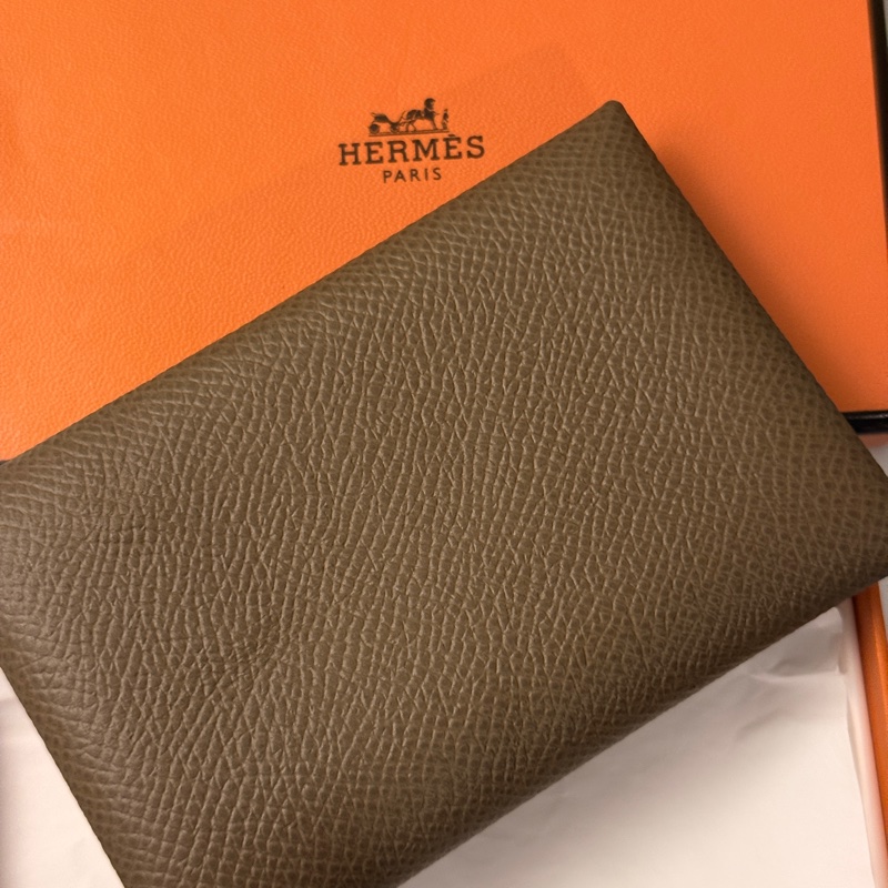 Hermes Calvi 愛馬仕卡夾 大象灰(拍照燈光會有一些色差)-10