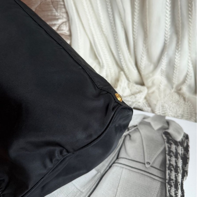 普拉達 包 尼龍斜挎包 包包 黑色 黑色 黑銀 皮革包 二手古董包 古董 中古二手prada Re-Nylon black crossbody bag-16