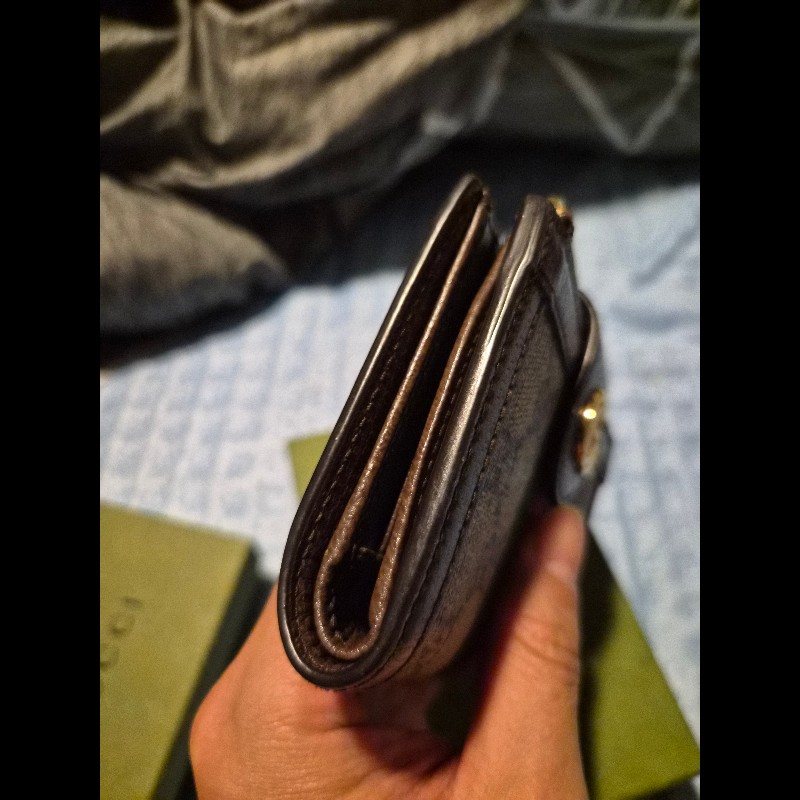 Gucci ophidia綠紅織帶扣式拉鍊中夾-12