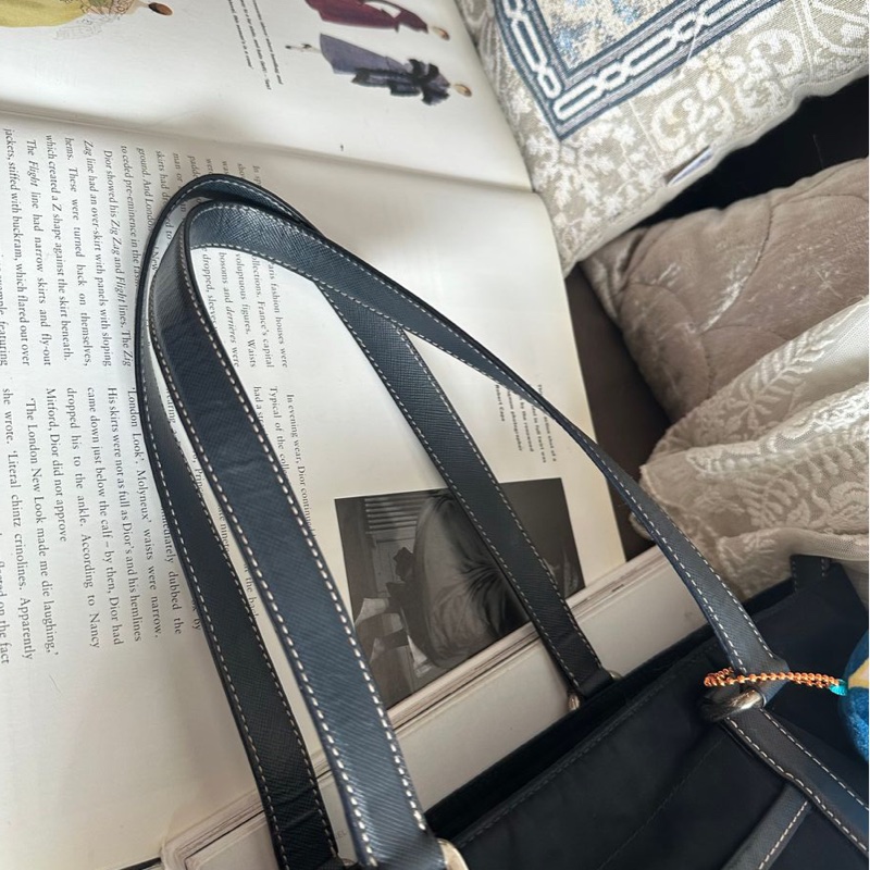 普拉達包 尼龍 海軍藍 托特包 包包 皮革包 二手 古董包 古董 中古包 二手 prada Re-Nylon navy shoulder bag-5