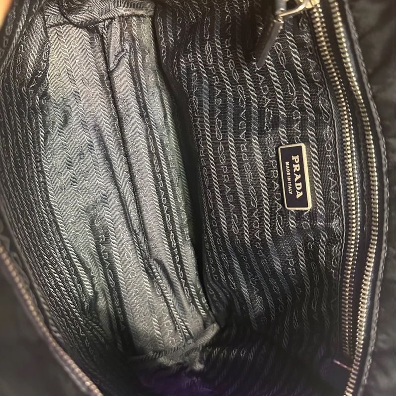 普拉達包 尼龍 海軍藍 托特包 包包 皮革包 二手 古董包 古董 中古包 二手 prada Re-Nylon navy shoulder bag-19
