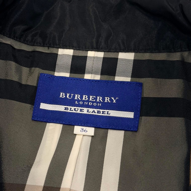BURBERRY 藍標 雙排扣短版腰帶風衣 黑色-8