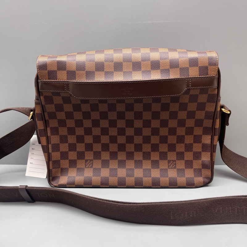 99新LV路易威登 棕棋盤格布魯克林翻蓋郵差包 尺寸32*26-1