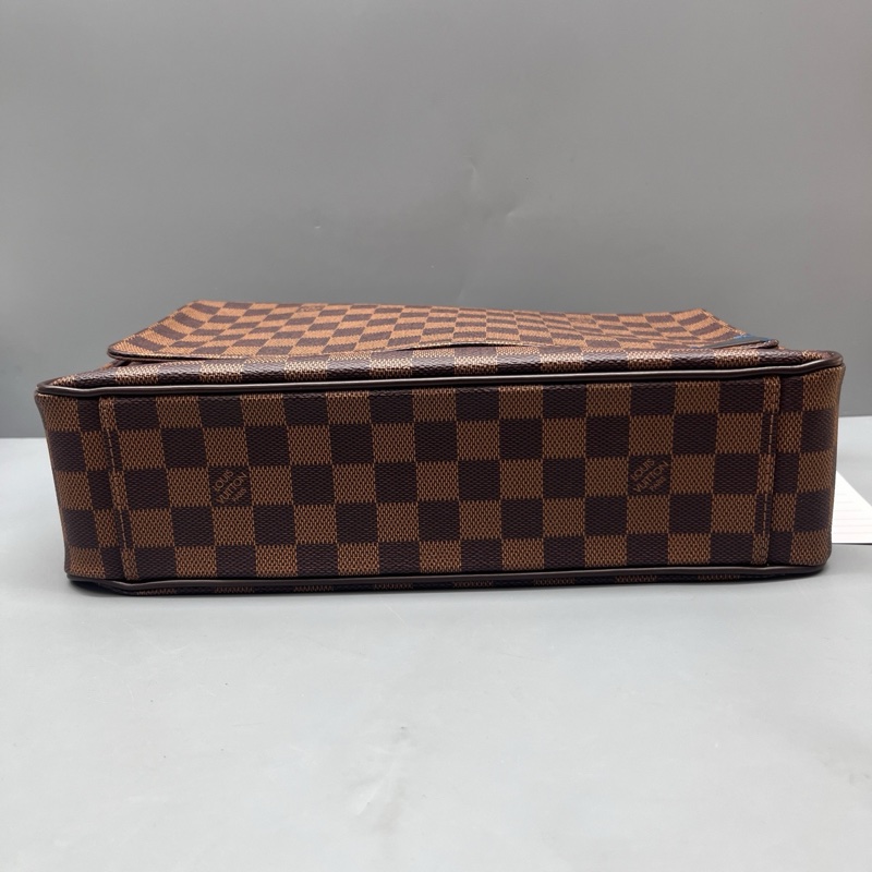 99新LV路易威登 棕棋盤格布魯克林翻蓋郵差包 尺寸32*26-2