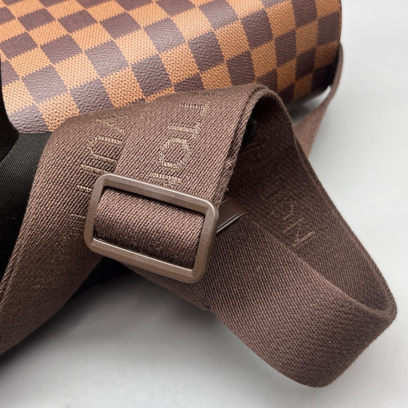 99新LV路易威登 棕棋盤格布魯克林翻蓋郵差包 尺寸32*26-3