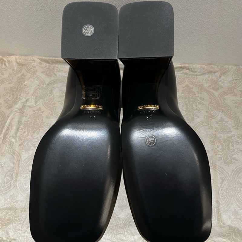 閒置新 未使用Gucci 馬銜扣方頭高跟鞋 黑色35碼 附件：盒子 塵袋-6
