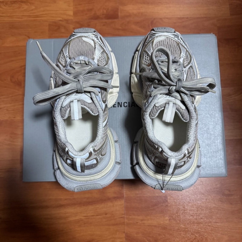 Balenciaga巴黎世家3xl做舊老爹鞋 厚底鞋 淺米色 35碼-3