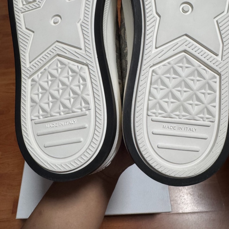 Dior厚底鞋迪奧新款CD刺繡滿印板鞋 灰白色 37.5碼-7