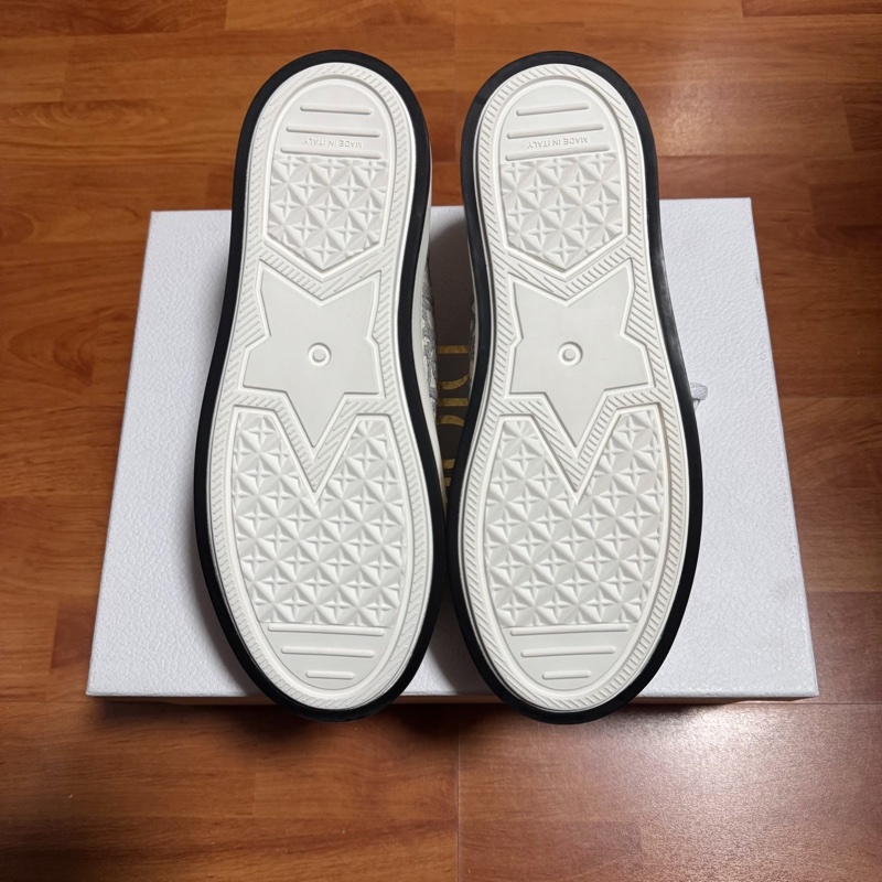 Dior厚底鞋迪奧新款CD刺繡滿印板鞋 灰白色 37.5碼-10