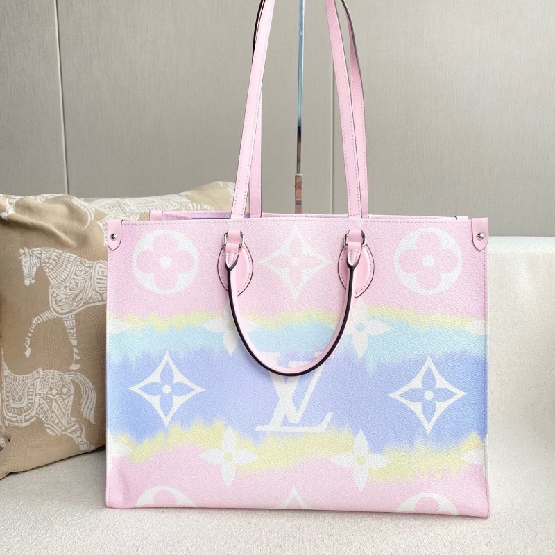 LV春夏限定彩虹漸變Onthego大號41*32*17 99新配件塵袋 購證-5