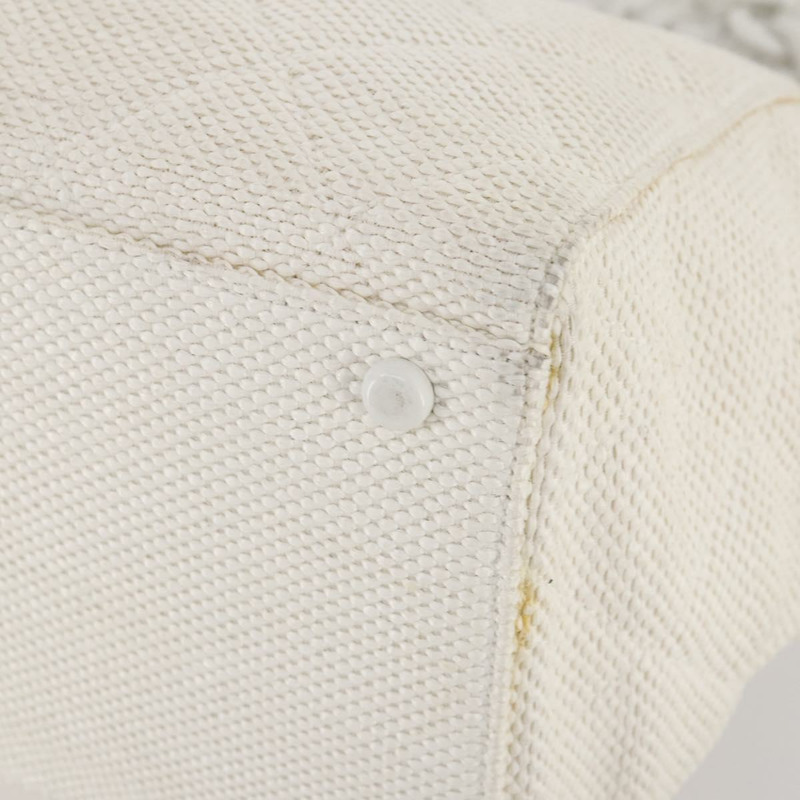 【日本直送】香奈兒塑膠鏈條手提包 草編 白色 CC Auth 171126-8