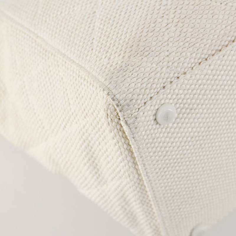 【日本直送】香奈兒塑膠鏈條手提包 草編 白色 CC Auth 171126-13