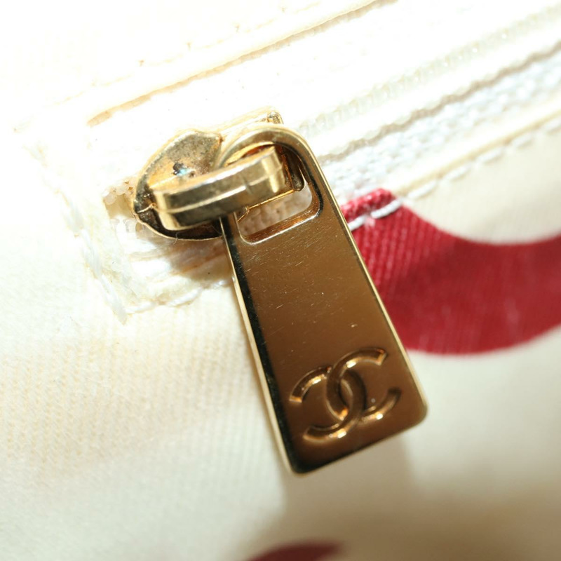 【日本直送】香奈兒塑膠鏈條手提包 草編 白色 CC Auth 171126-20