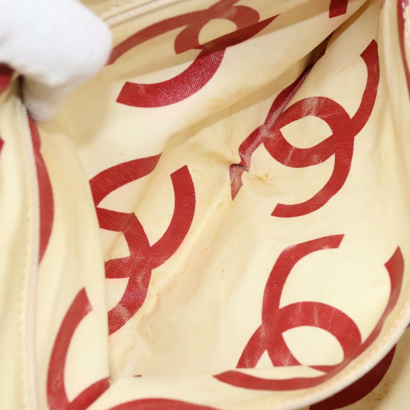 【日本直送】香奈兒 (CHANEL) Matelasse 塑膠鏈條單肩包 草編 米色 金 CC 標誌 Auth 170647A-20