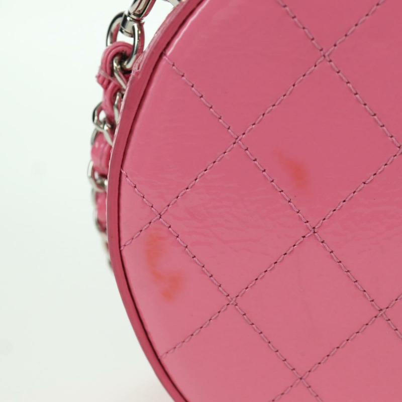 【日本直送】香奈兒 (CHANEL) 漆皮粉紅銀色雙C標誌鏈條單背包 ARZ544SAM-2