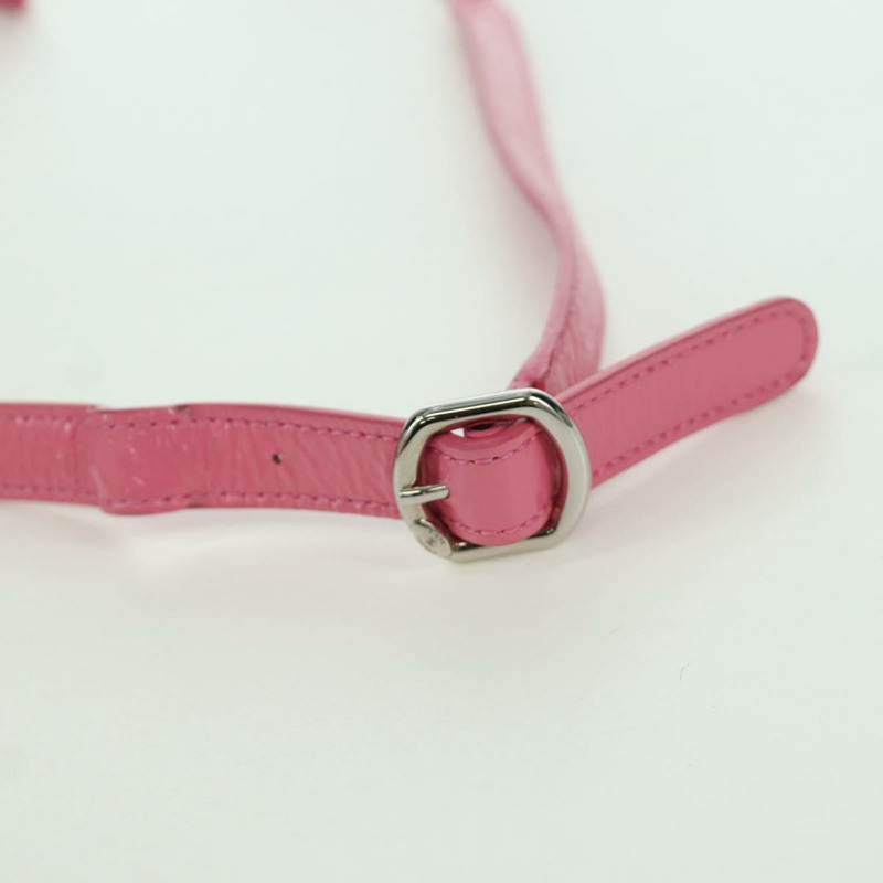 【日本直送】香奈兒 (CHANEL) 漆皮粉紅銀色雙C標誌鏈條單背包 ARZ544SAM-16