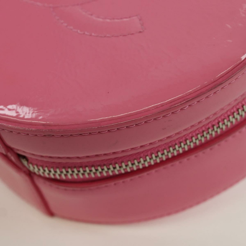 【日本直送】香奈兒 (CHANEL) 漆皮粉紅銀色雙C標誌鏈條單背包 ARZ544SAM-20