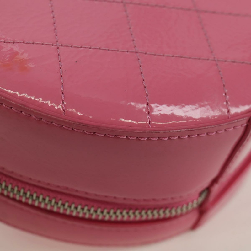 【日本直送】香奈兒 (CHANEL) 漆皮粉紅銀色雙C標誌鏈條單背包 ARZ544SAM-21