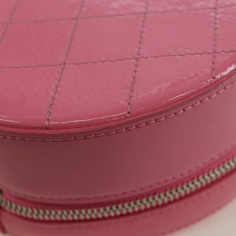 【日本直送】香奈兒 (CHANEL) 漆皮粉紅銀色雙C標誌鏈條單背包 ARZ544SAM-22