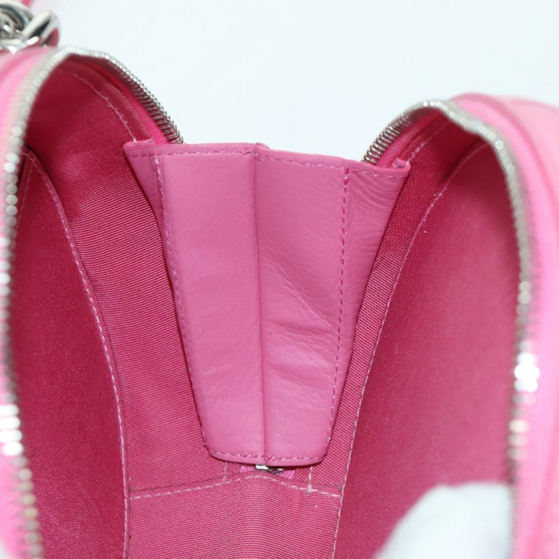 【日本直送】香奈兒 (CHANEL) 漆皮粉紅銀色雙C標誌鏈條單背包 ARZ544SAM-28