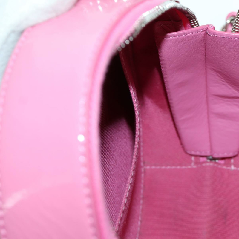 【日本直送】香奈兒 (CHANEL) 漆皮粉紅銀色雙C標誌鏈條單背包 ARZ544SAM-30