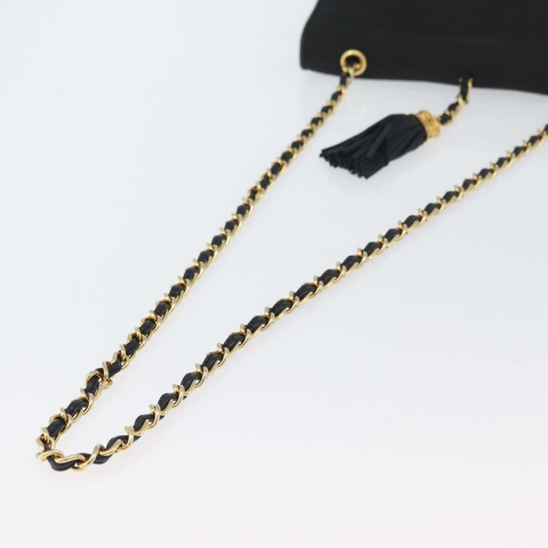 【日本直送】香奈兒鏈單背包帆布黑色金色雙C標誌 LNZ681V-6