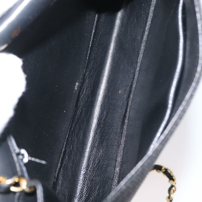 【日本直送】香奈兒鏈單背包帆布黑色金色雙C標誌 LNZ681V-8