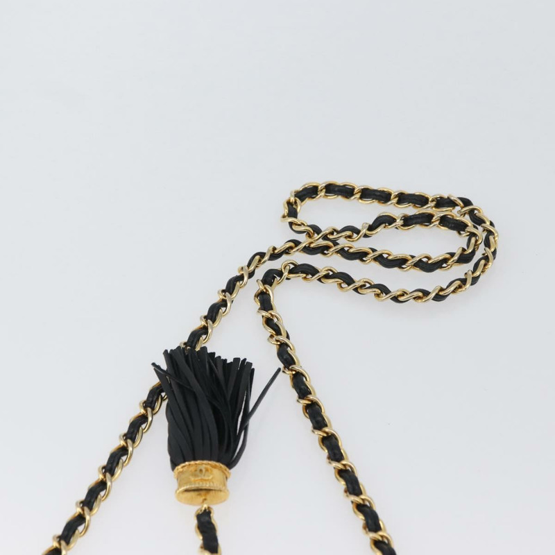 【日本直送】香奈兒鏈單背包帆布黑色金色雙C標誌 LNZ681V-13