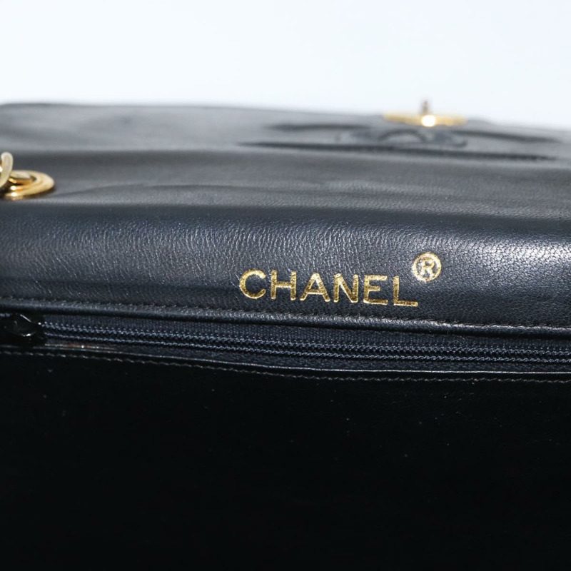 【日本直送】香奈兒鏈單背包帆布黑色金色雙C標誌 LNZ681V-19