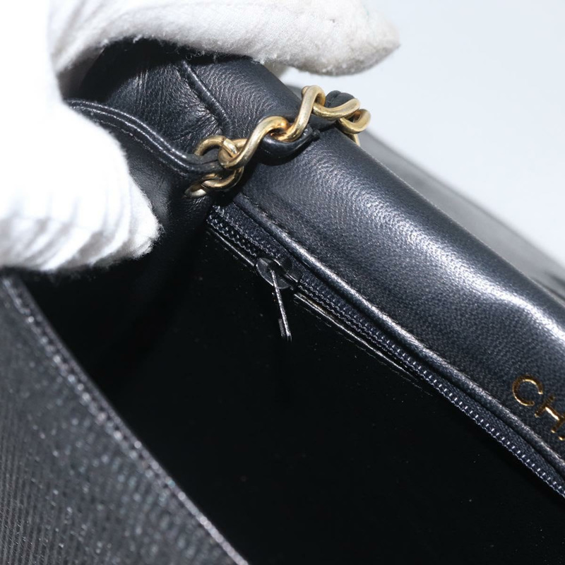 【日本直送】香奈兒鏈單背包帆布黑色金色雙C標誌 LNZ681V-24