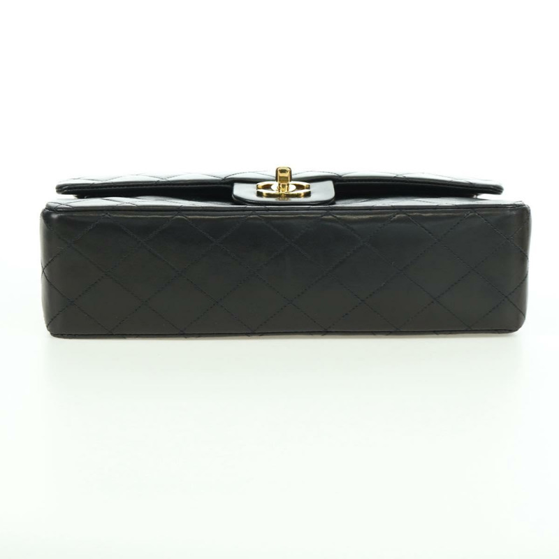 【日本直送】香奈兒 Matelasse 25 雙蓋鏈條包 羊皮 金色 黑色 CC Auth ARZ720SAV-4