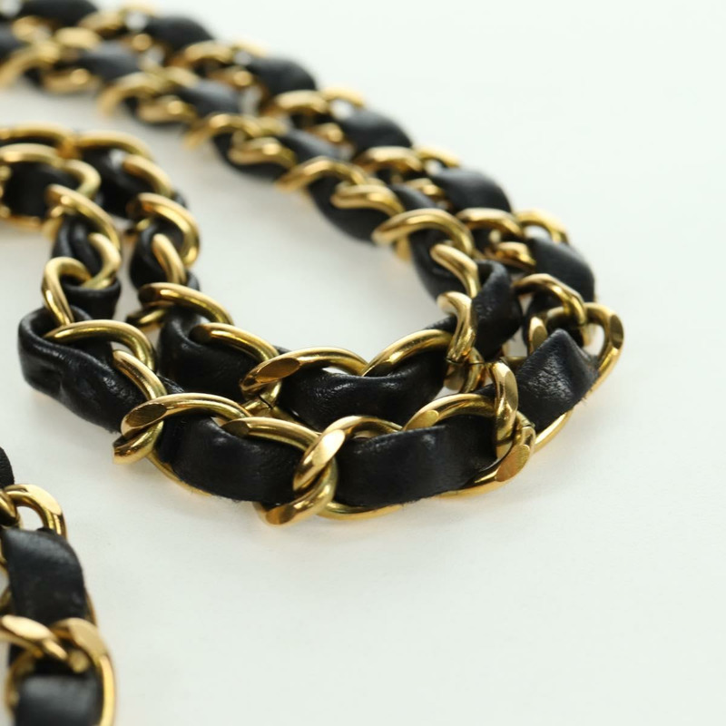 【日本直送】香奈兒 Matelasse 25 雙蓋鏈條包 羊皮 金色 黑色 CC Auth ARZ720SAV-7