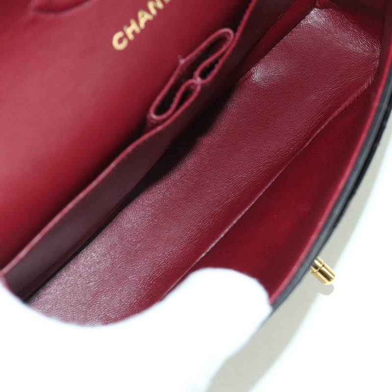 【日本直送】香奈兒 Matelasse 25 雙蓋鏈條包 羊皮 金色 黑色 CC Auth ARZ720SAV-8