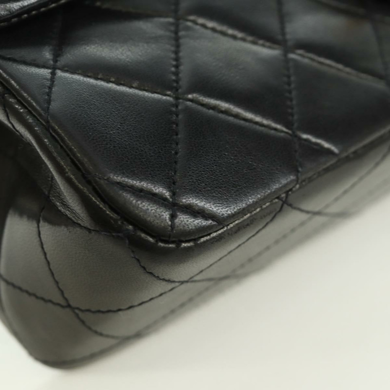 【日本直送】香奈兒 Matelasse 25 雙蓋鏈條包 羊皮 金色 黑色 CC Auth ARZ720SAV-14