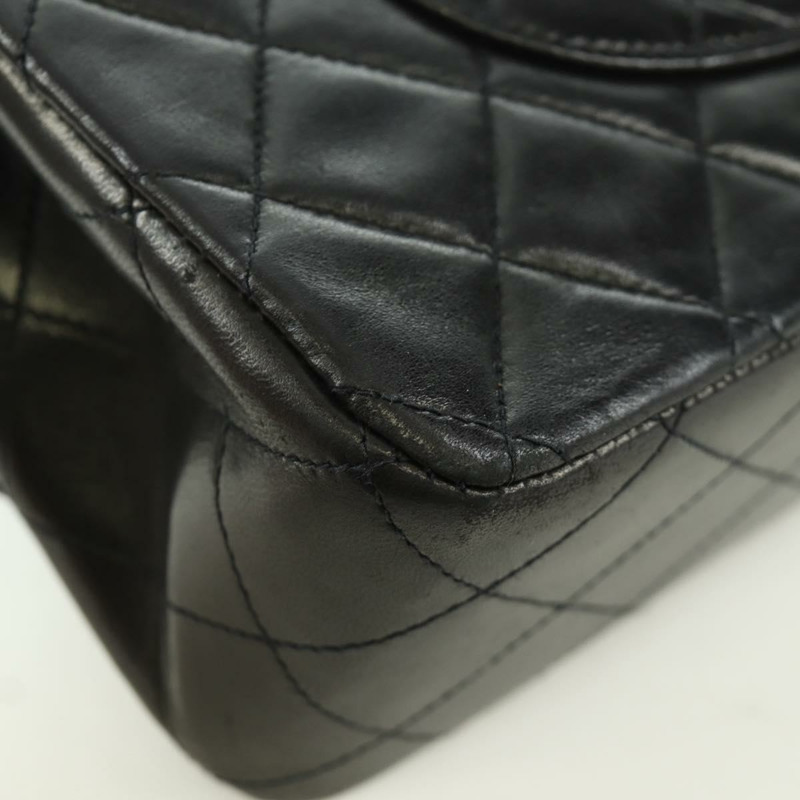 【日本直送】香奈兒 Matelasse 25 雙蓋鏈條包 羊皮 金色 黑色 CC Auth ARZ720SAV-16