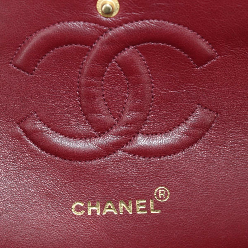 【日本直送】香奈兒 Matelasse 25 雙蓋鏈條包 羊皮 金色 黑色 CC Auth ARZ720SAV-25