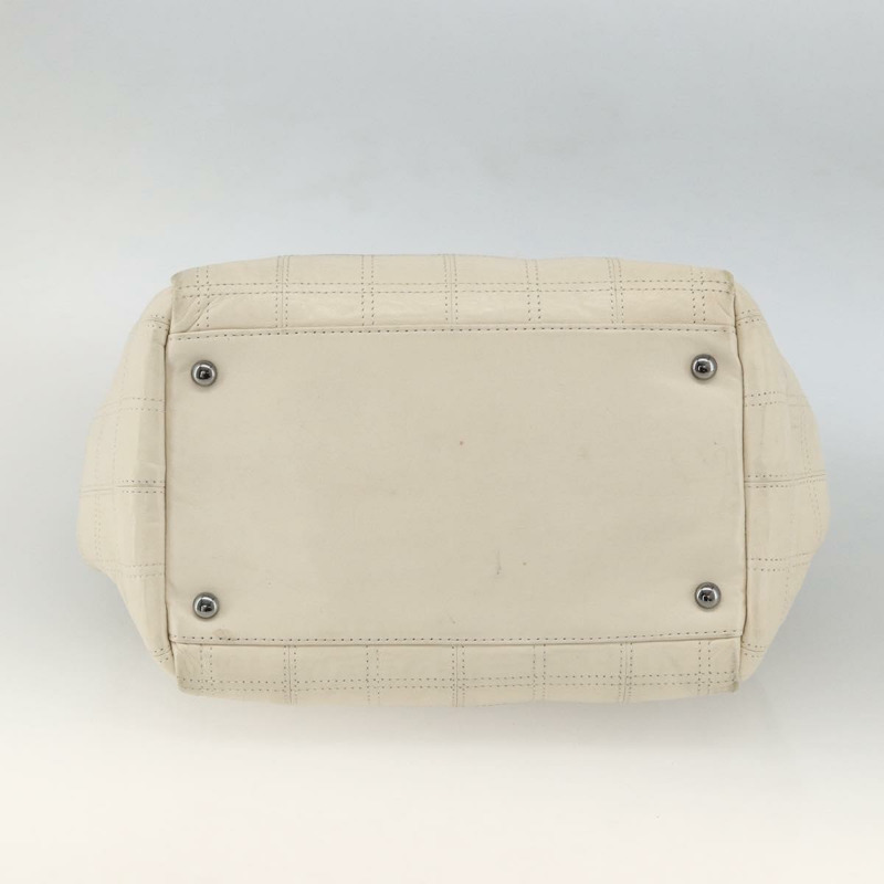 【日本直送】香奈兒 Choco Bar 鏈單肩包 白色羊皮 CC Auth LNZ762A-4