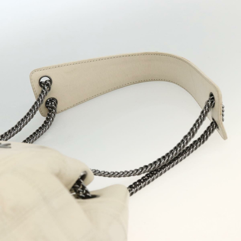【日本直送】香奈兒 Choco Bar 鏈單肩包 白色羊皮 CC Auth LNZ762A-7