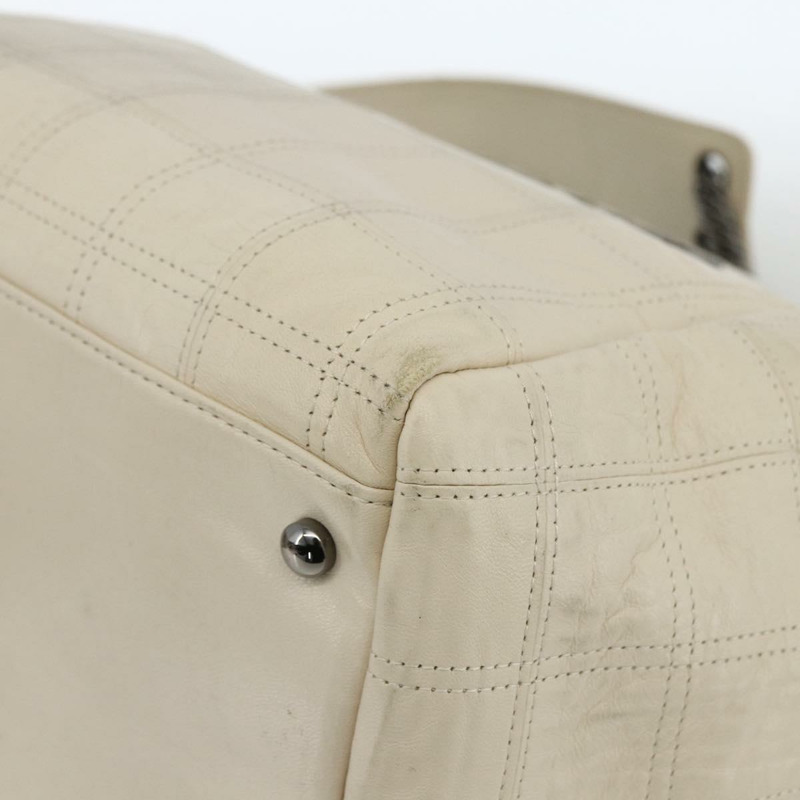 【日本直送】香奈兒 Choco Bar 鏈單肩包 白色羊皮 CC Auth LNZ762A-8