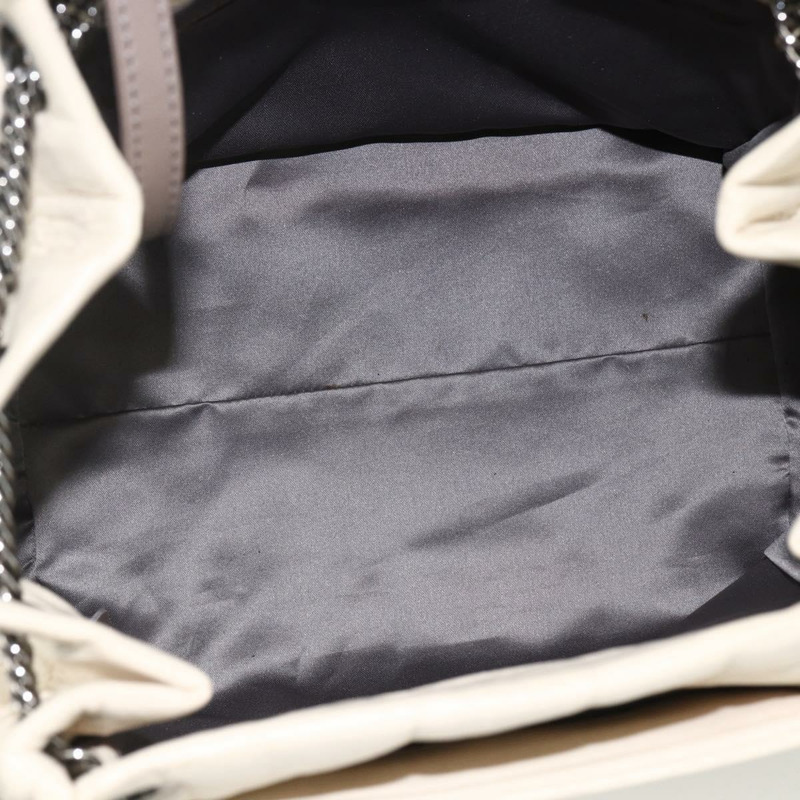 【日本直送】香奈兒 Choco Bar 鏈單肩包 白色羊皮 CC Auth LNZ762A-9