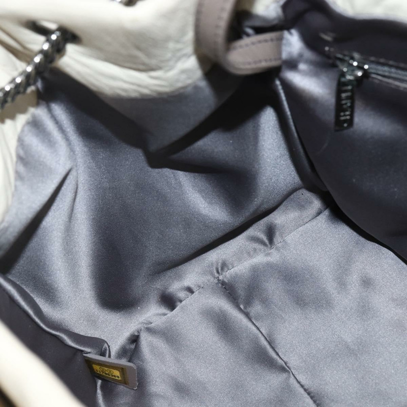 【日本直送】香奈兒 Choco Bar 鏈單肩包 白色羊皮 CC Auth LNZ762A-19