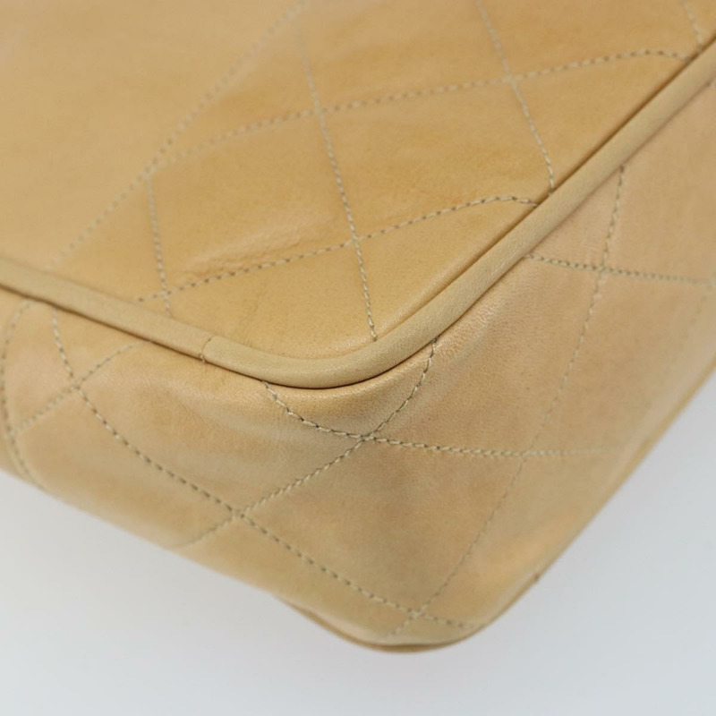 【日本直送】香奈兒 (CHANEL) Matelasse 鏈條手提包,羊皮材質,米色,金色 CC 標誌,正品 gh2001A-14