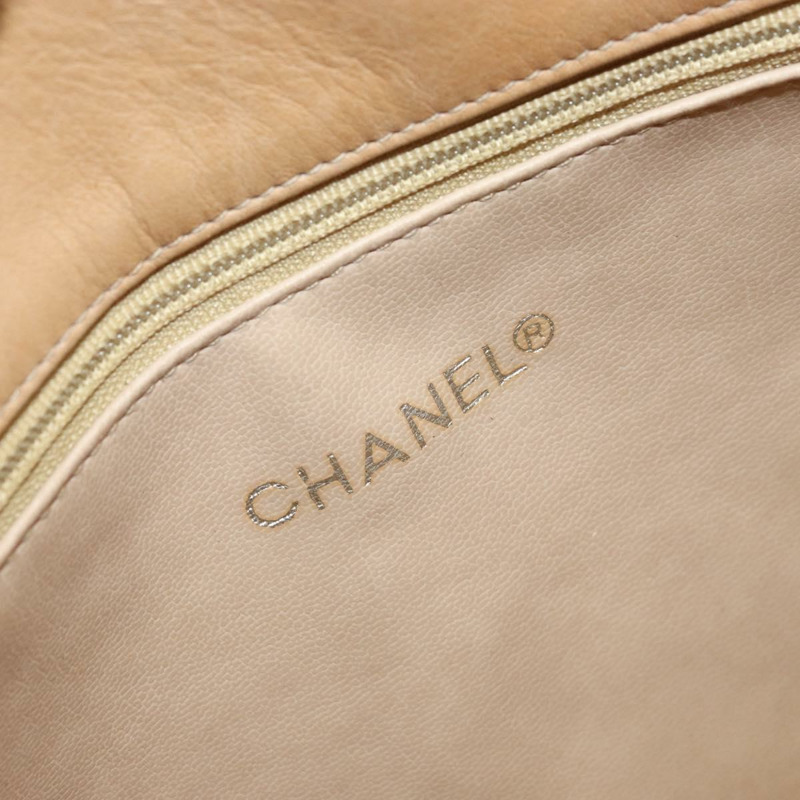 【日本直送】香奈兒 (CHANEL) Matelasse 鏈條手提包,羊皮材質,米色,金色 CC 標誌,正品 gh2001A-18