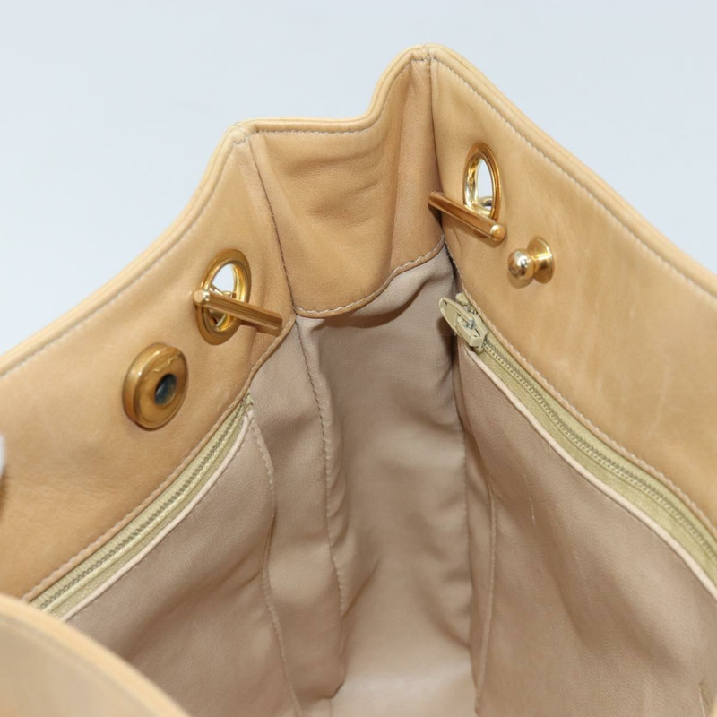 【日本直送】香奈兒 (CHANEL) Matelasse 鏈條手提包,羊皮材質,米色,金色 CC 標誌,正品 gh2001A-19