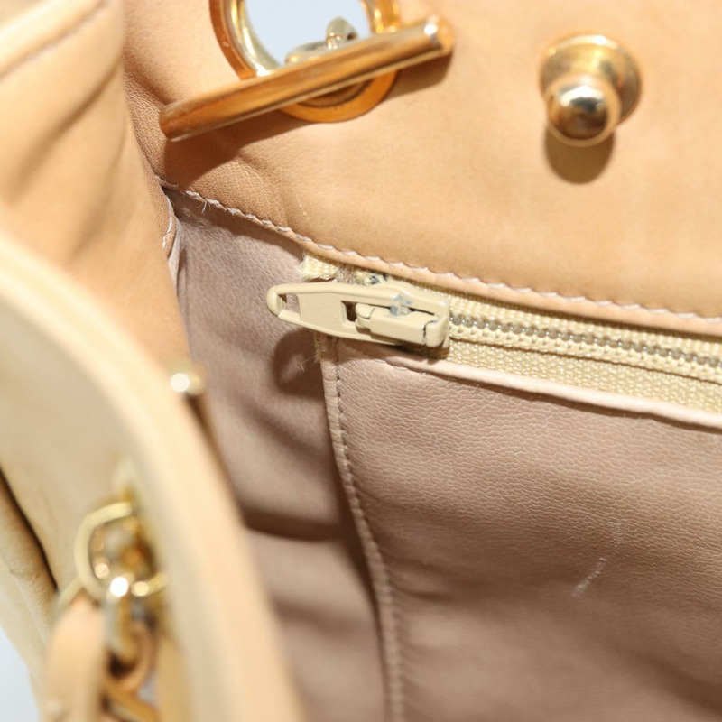 【日本直送】香奈兒 (CHANEL) Matelasse 鏈條手提包,羊皮材質,米色,金色 CC 標誌,正品 gh2001A-23