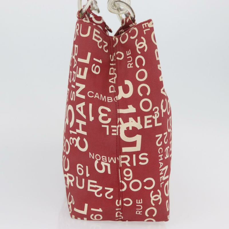 【日本直送】香奈兒 (CHANEL) 海濱系列帆布紅色手提包,帶雙C標誌,貨號BA11415A-2