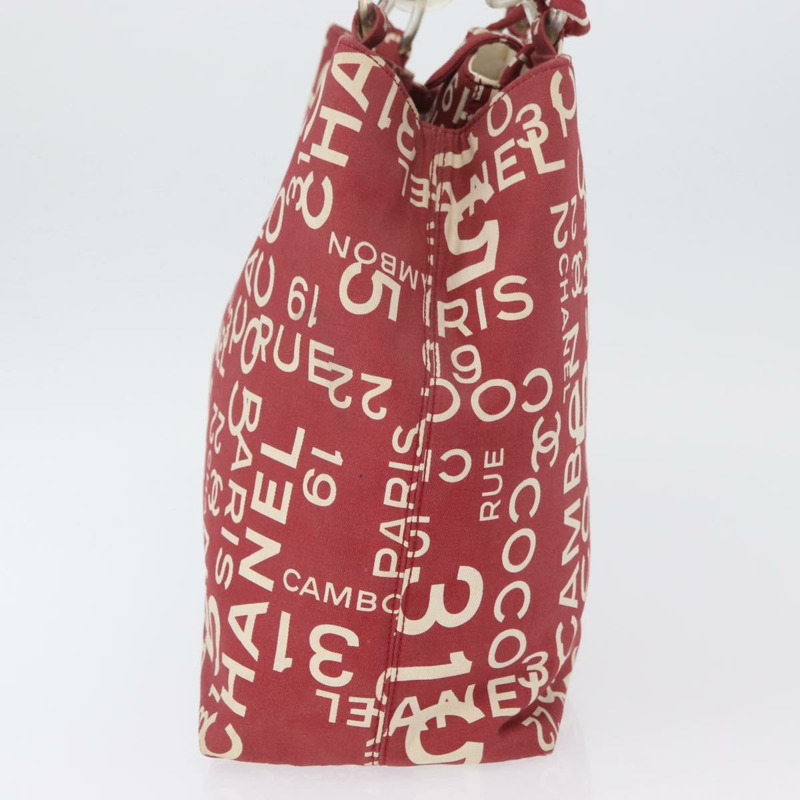 【日本直送】香奈兒 (CHANEL) 海濱系列帆布紅色手提包,帶雙C標誌,貨號BA11415A-3