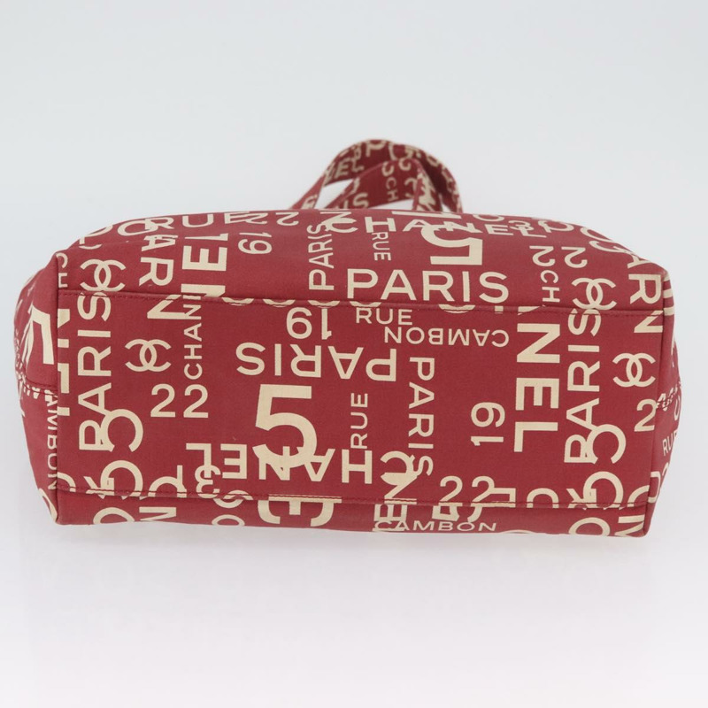 【日本直送】香奈兒 (CHANEL) 海濱系列帆布紅色手提包,帶雙C標誌,貨號BA11415A-4