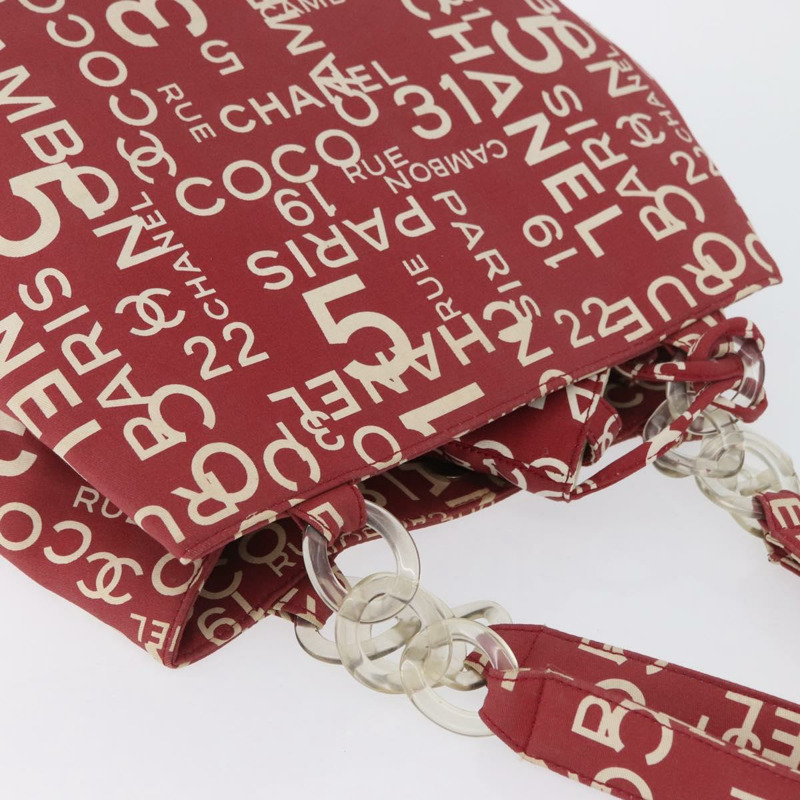 【日本直送】香奈兒 (CHANEL) 海濱系列帆布紅色手提包,帶雙C標誌,貨號BA11415A-5