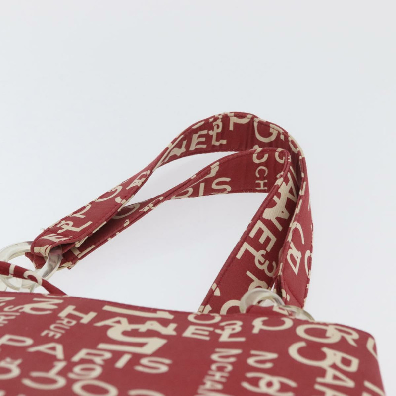 【日本直送】香奈兒 (CHANEL) 海濱系列帆布紅色手提包,帶雙C標誌,貨號BA11415A-7